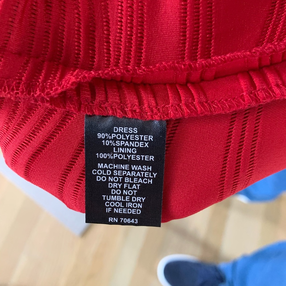 Festive Red Holiday Dress, Size 12 - Picture 5 of 5